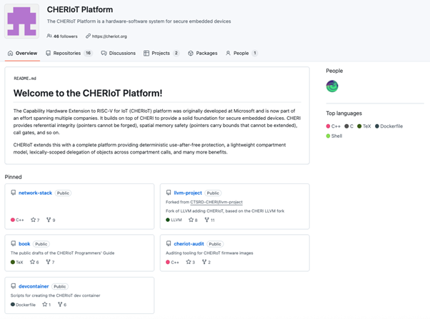 CHERIoT Platform GitHub page