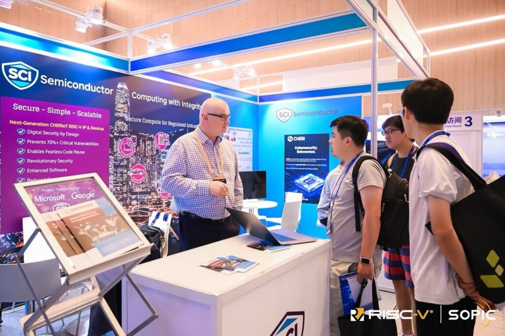 SCI Semiconductor booth with people